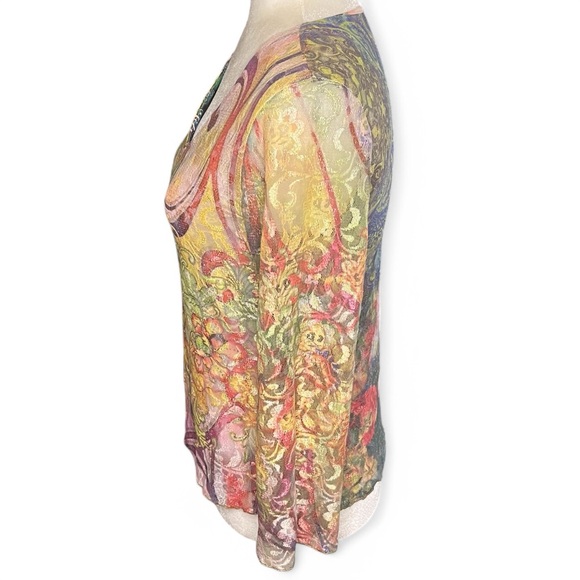 Chic Reversible Origami Imagiro Pink and Purple Tunic Top Boho Hippie Feminine - Picture 8 of 11